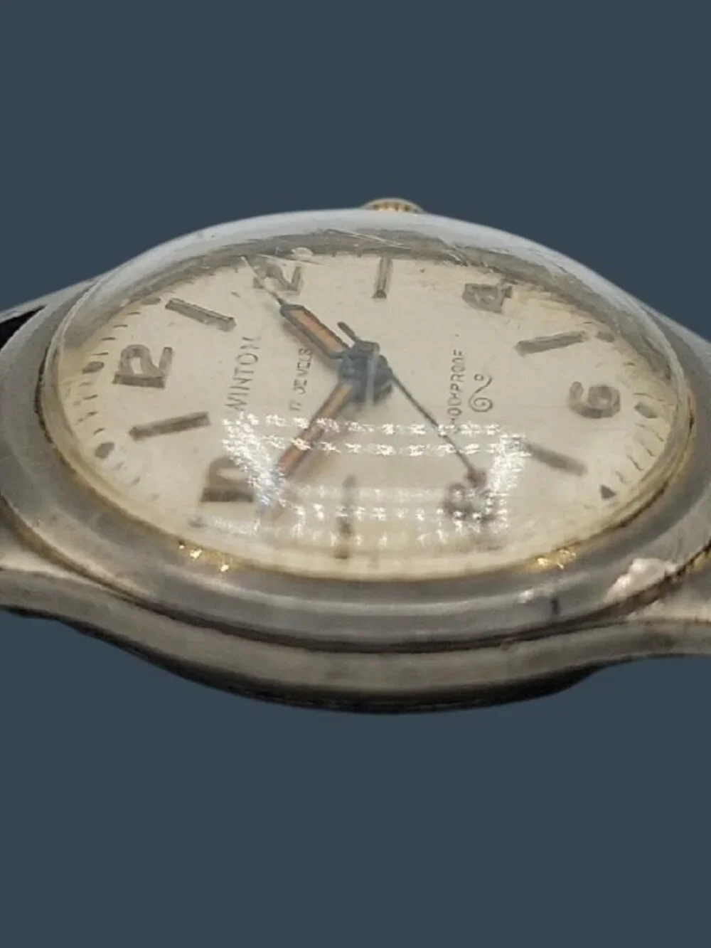 Vtg 1950s Winton Military Watch 17J Manual RUNS Swiss Tropic MOD DEP Strap 18mm